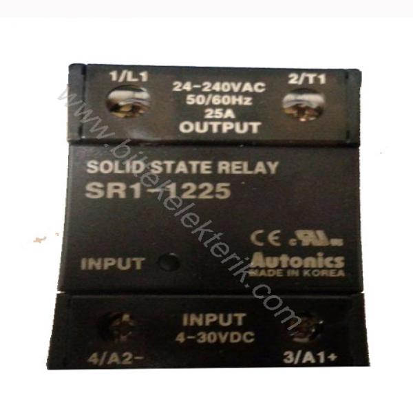 Autonics SR1-1225 Tek fazlı 4-30VDC Giriş-24-240VAC Çıkış 25A Solid State Relay (Soğutucusuz) Monofaze