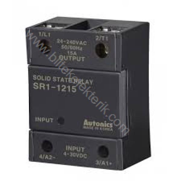 Autonics SR1-1215 Tek fazlı 4-30VDC Giriş-24-240VAC Çıkış 15A Solid State Relay (Soğutucusuz) Monofaze
